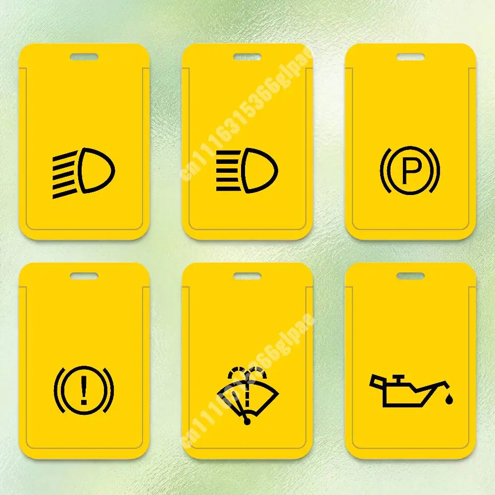 Auto Dashboard Car Warning Light Plastic Card Holder Staff ID Card Clear Transparent Campus Access Name Tag