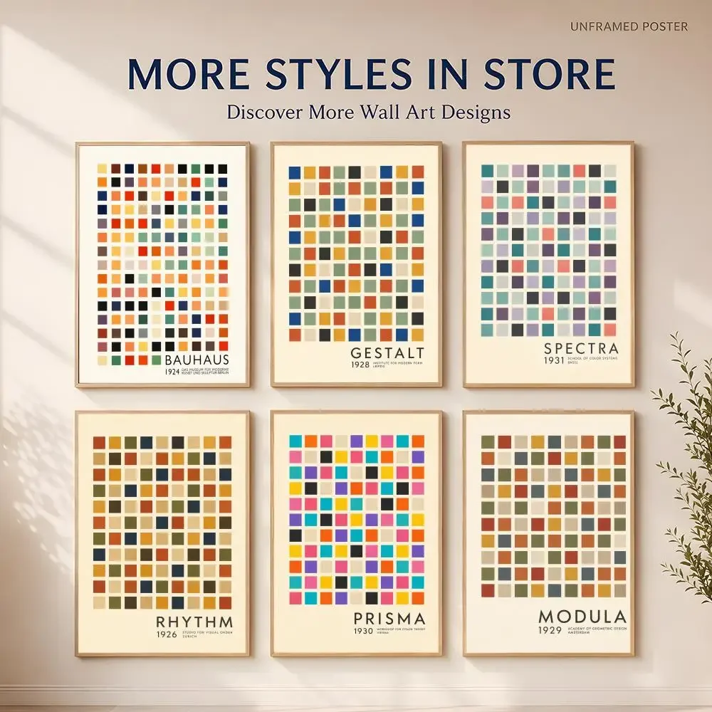Color Grid Poster Versatile HD Waterproof Wall Art Self-Adhesive Decor For Any Space Ideal Gift