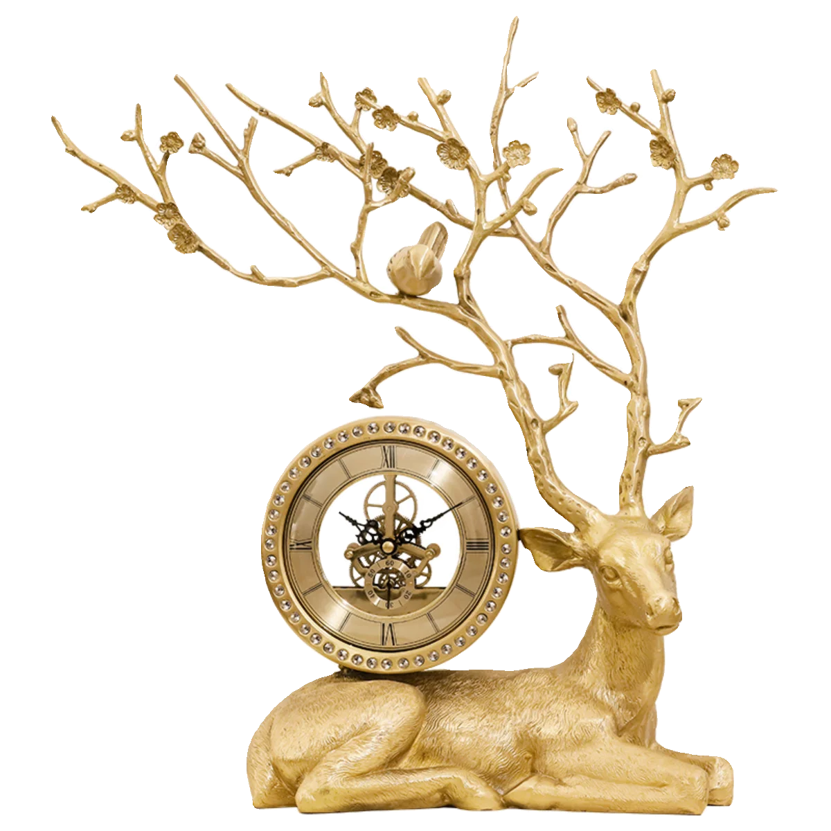 Light luxury Fulu seat clock living room decoration table clock home art seat clock gift ornaments