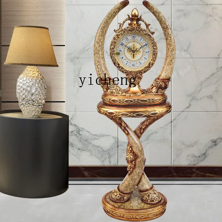 b11- Living Room Floor Clock European Style Home Clock Decoration Ornament American Fashion Table Clock Light Luxury Creative