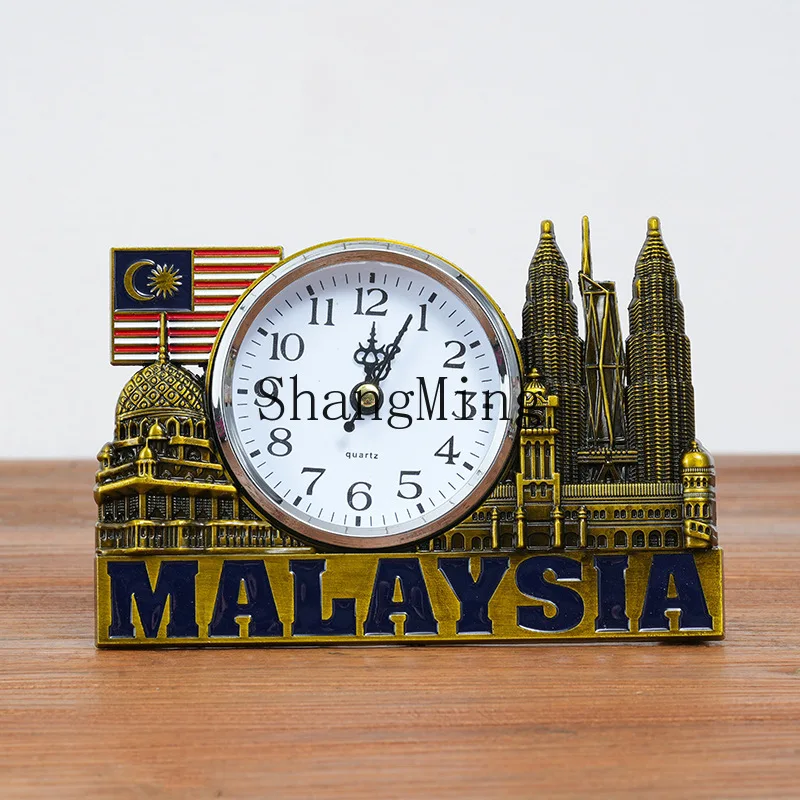 DSA Zinc Alloy Architectural Travel Gift Clock Table Ornament Gift Souvenir Home Decoration Items