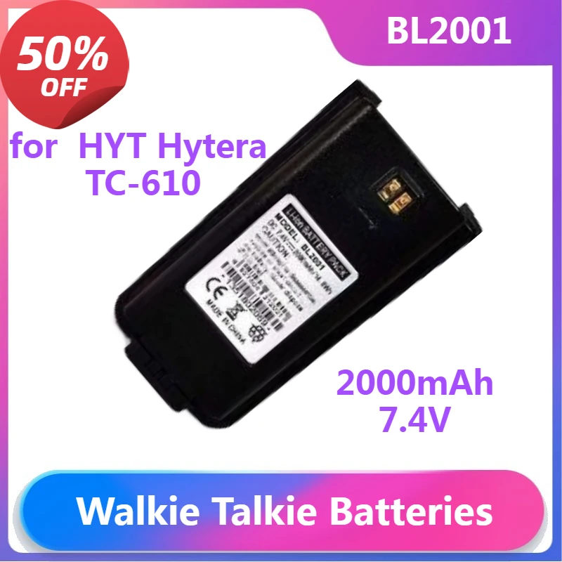 Walkie Talkie Batteries BL2001 for Walkie Talkie HYT Hytera TC-610 TC-620 Two Way Radios Li-ion Battery 2000mAh 7.4V
