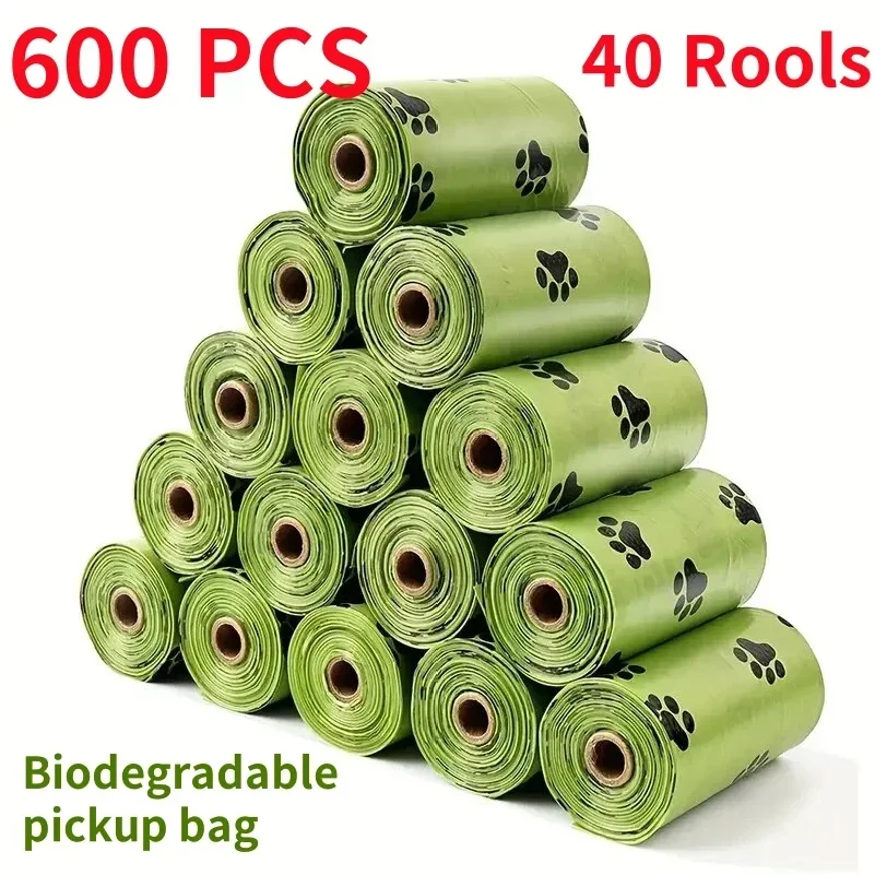 30/600 Pcs Dog Poop Bags for dog Large Cat Waste Bags Doggie Outdoor Home Clean Refill Garbage Bag Pet Supplies 15 Bags/ Roll