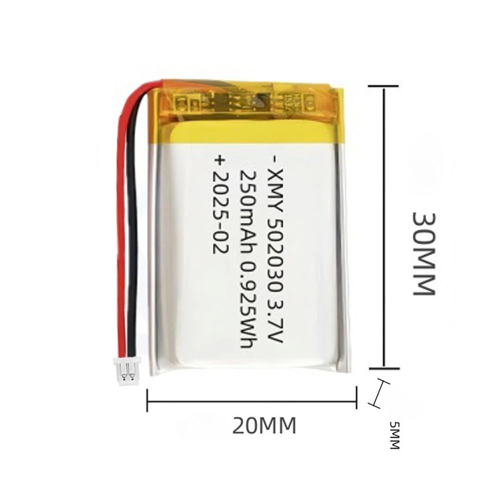 502030 Battery 3.7V 250mAh Lipo Polymer Rechargeable Li-ion Batteries for Bluetooth Headset Car Recorder Car Toys Etc.