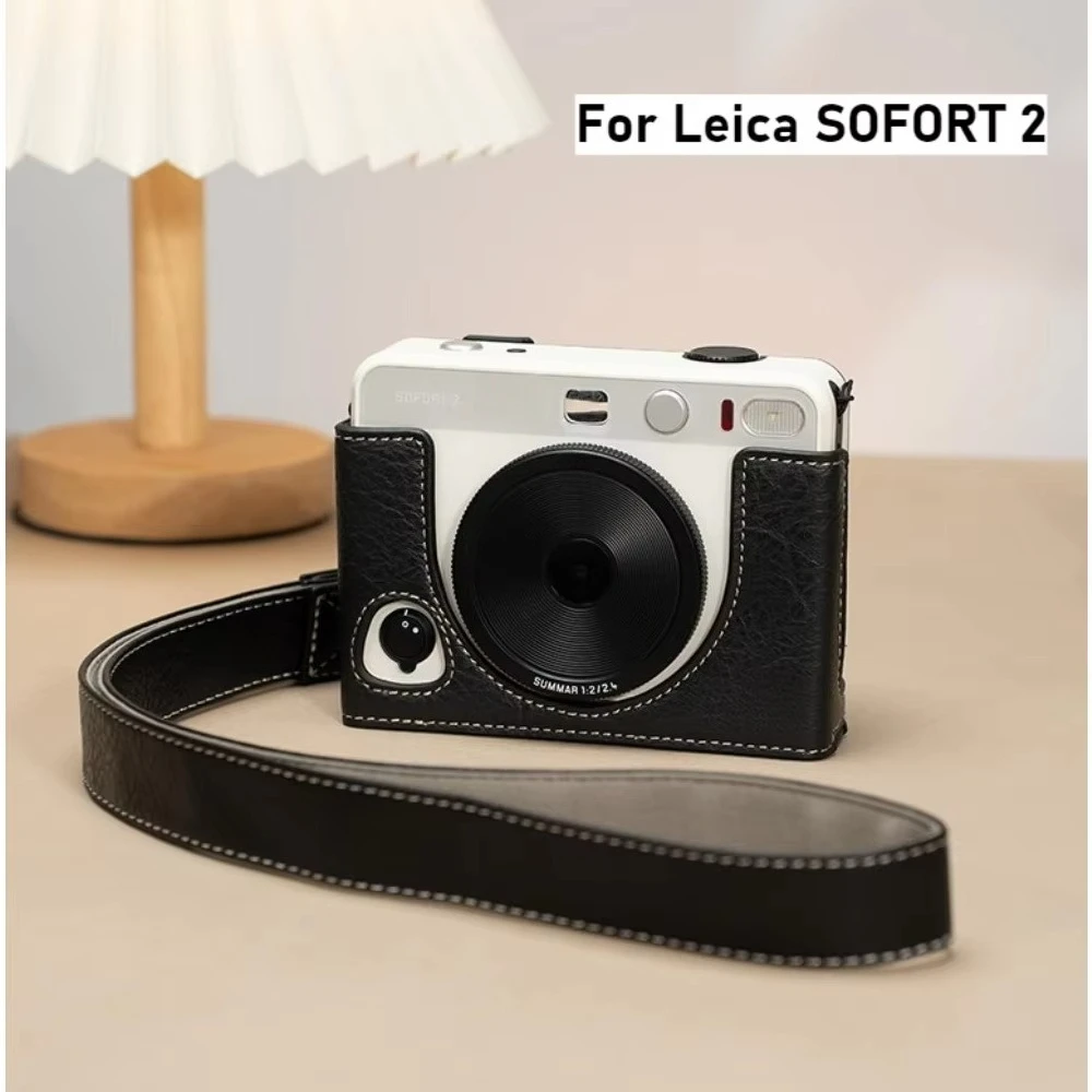 For Leica Sofort 2 Protective Case Cover Leather Camera Bag for SOFORT2 Base Grip Handle with Shoulder Strap Lanyard Accessories