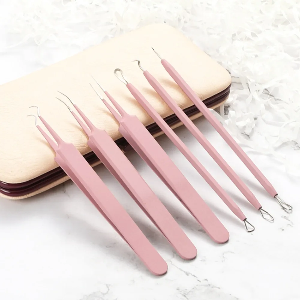 Ultra-fine Cell Pimples Blackhead Clip Portable Effort-saving Acne Needle Tweezers Strong Stainless Acne Needle Removal Tool