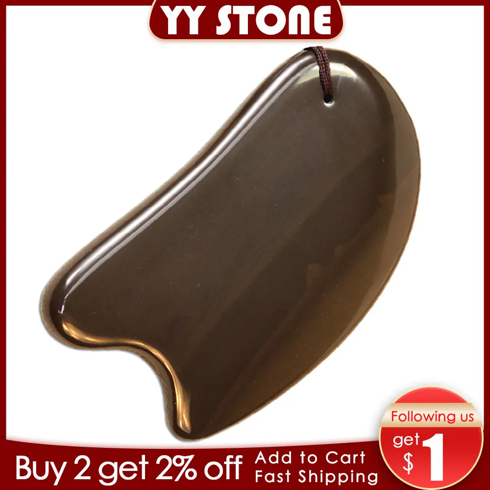 5A Grade Si Bin Bian Stone Massage Guasha Beauty Face Plate scratching Massager Tool body face slimming scraper V-line face