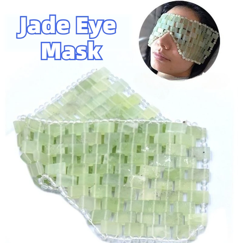 Natural Jade Cooling Ice Compress Eye Mask Fatigue Relief Skincare Beauty Soothing Cover Puffiness Dark Circles Eye Massage Tool
