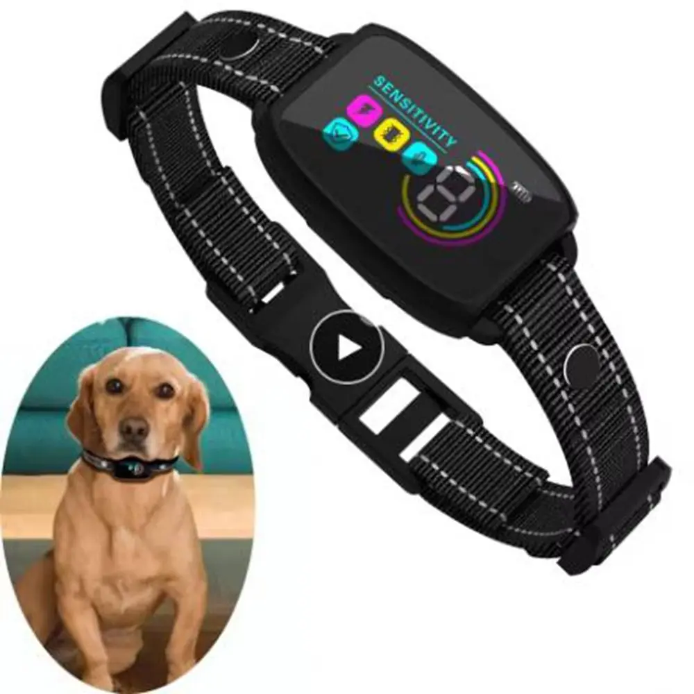 Intelligent Dog Barking Collar Type-C Rechargeable Color Screen Dog Training Collar Adjustable Working Modes Waterproof