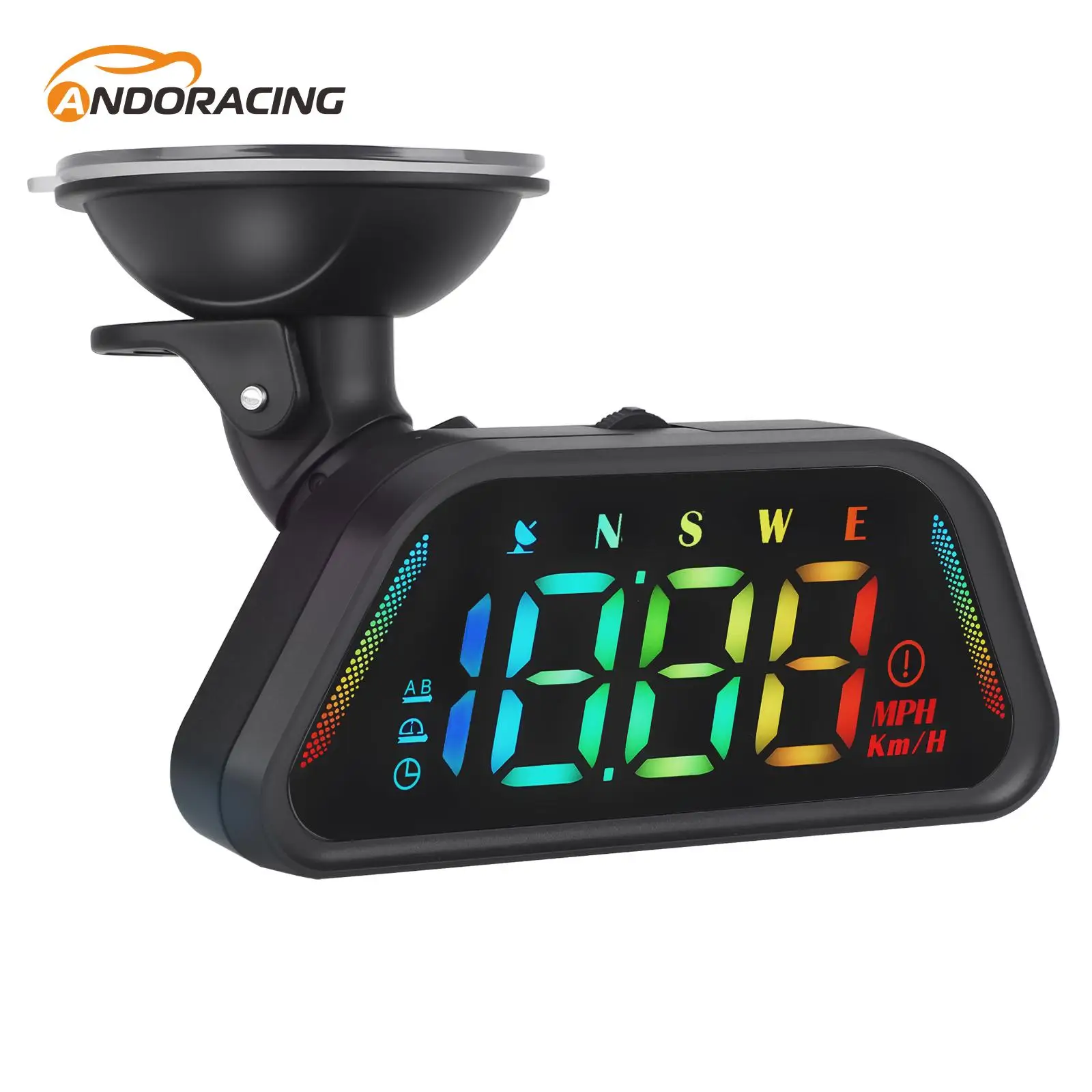 Universal 360 Mount Display Modes Diverse Color Real-Time MPH/KMH Conversion Enhanced GPS Car HUD Speedometer For All Vehicles