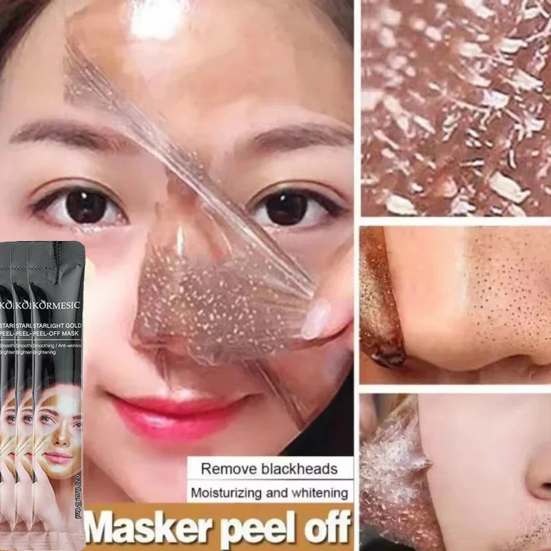 24k Gold Mask Peel Off Instant Freckle Removal Mask Deep Cleansing Moisturizing Oil Control Shrink Pore Face Skin Care Products
