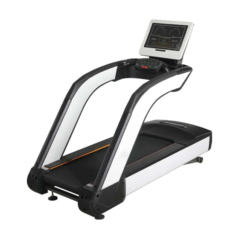 &c Commercial White Treadmill for Fitness Training Studio Aerobics Equipment Heart Rate Wireless Electric Running Slope