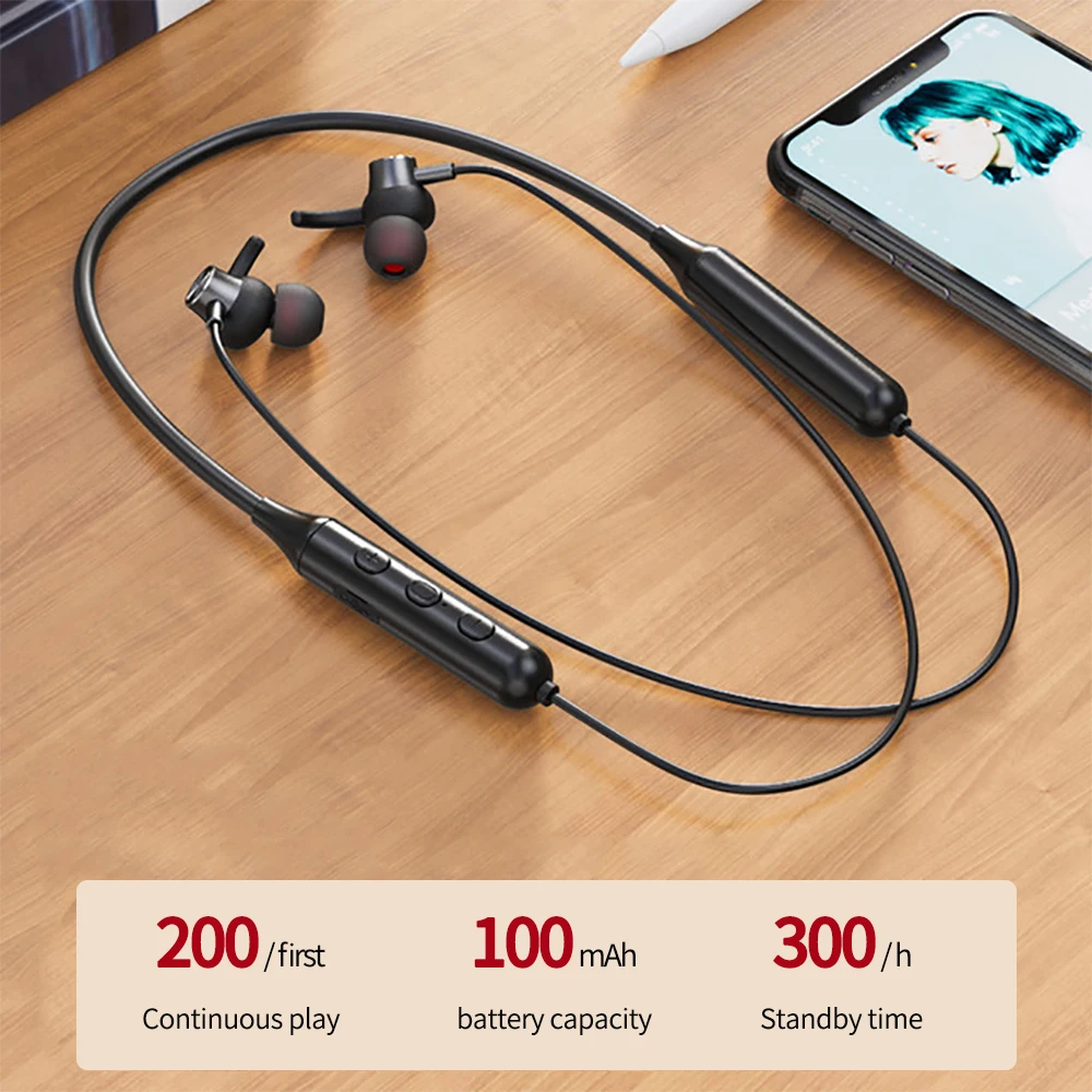Wireless Bluetooth 5.0 Earphones Magnetic Neckband Sports Running Headphone Earbuds Waterproof Noise Reduction Headset