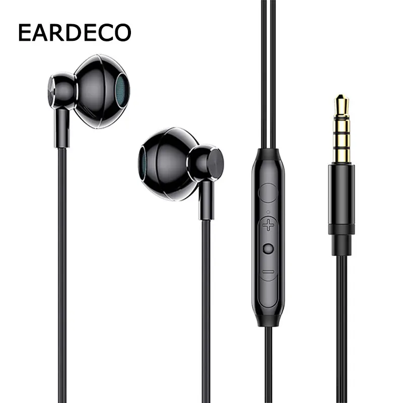 EARDECO 3.5mm Wired Headphones Bass Hifi Wired Earphone Earbuds Stereo Sport Headphone Headset with Mic Earphones with Wire