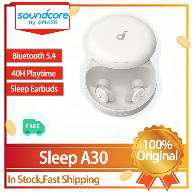 Soundcore Sleep A30 Wireless Bluetooth Earphones -30dB High-Frequency Noise Reduction ANC Small Earplug 800MAH In-Ear