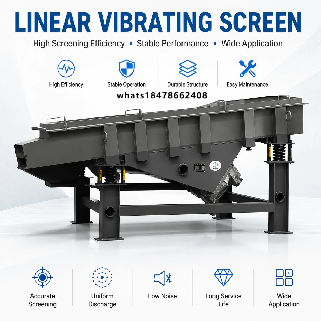 Yz Linear Screen Shaker Sieving Vibrating Machine Grain Seed Vibrating Sieve