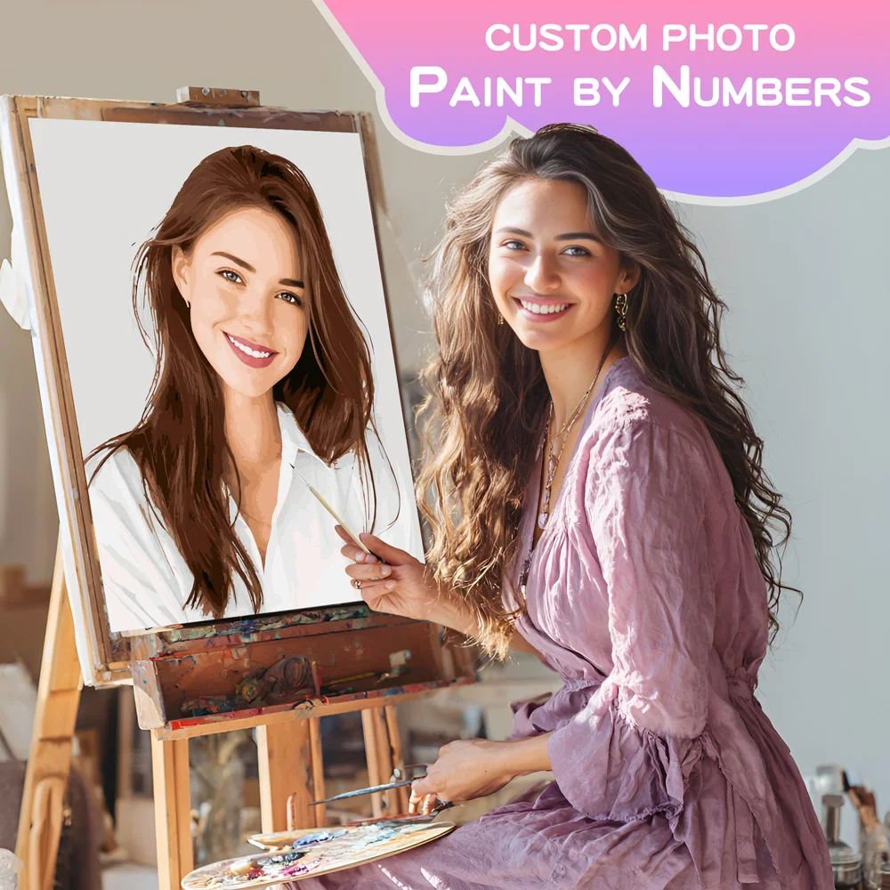 Personalized Painting by Numbers Frame Photo Couple Photo Picture Modern Wall Decors Diy Gift For Adults Acrylic Paint