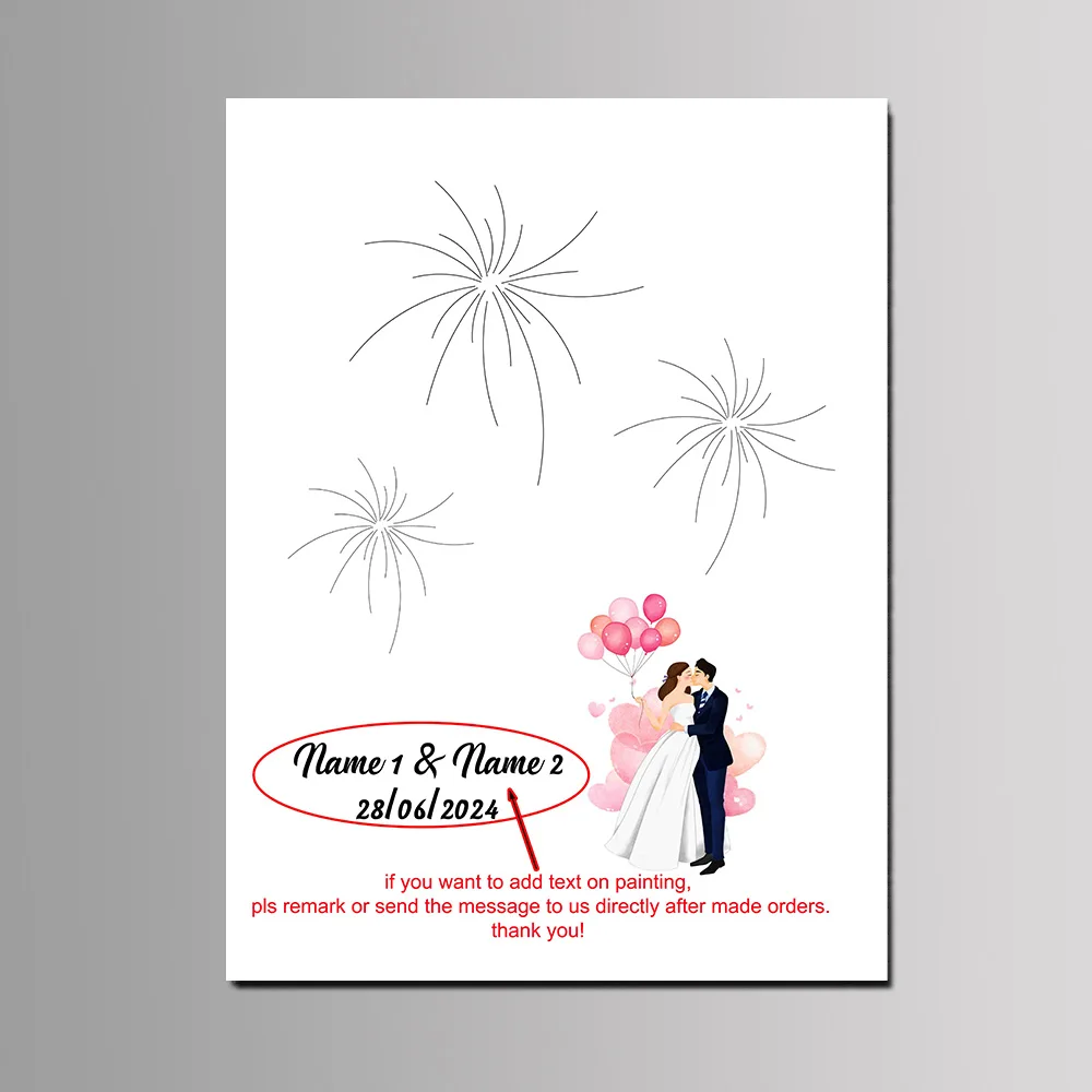 Personalized Wedding Guest Signature Book Tree DIY Canvas Painting For Anniversary Events Party Favor Customized Couple Gift