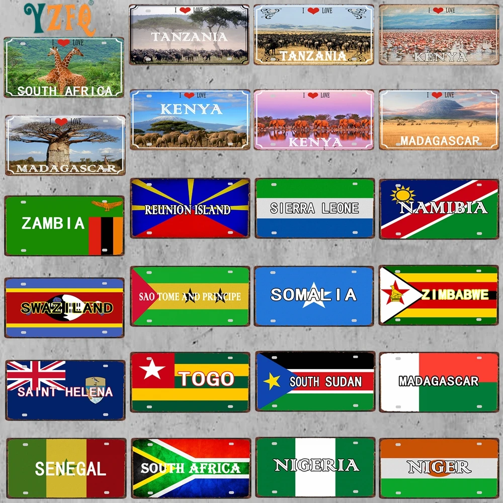 South Africa Nigeria Namibia 30X15CM Travel Souvenir Metal Sign Plate Wall Poster Pub Shop Home Art Decor Customizable DC-1564B