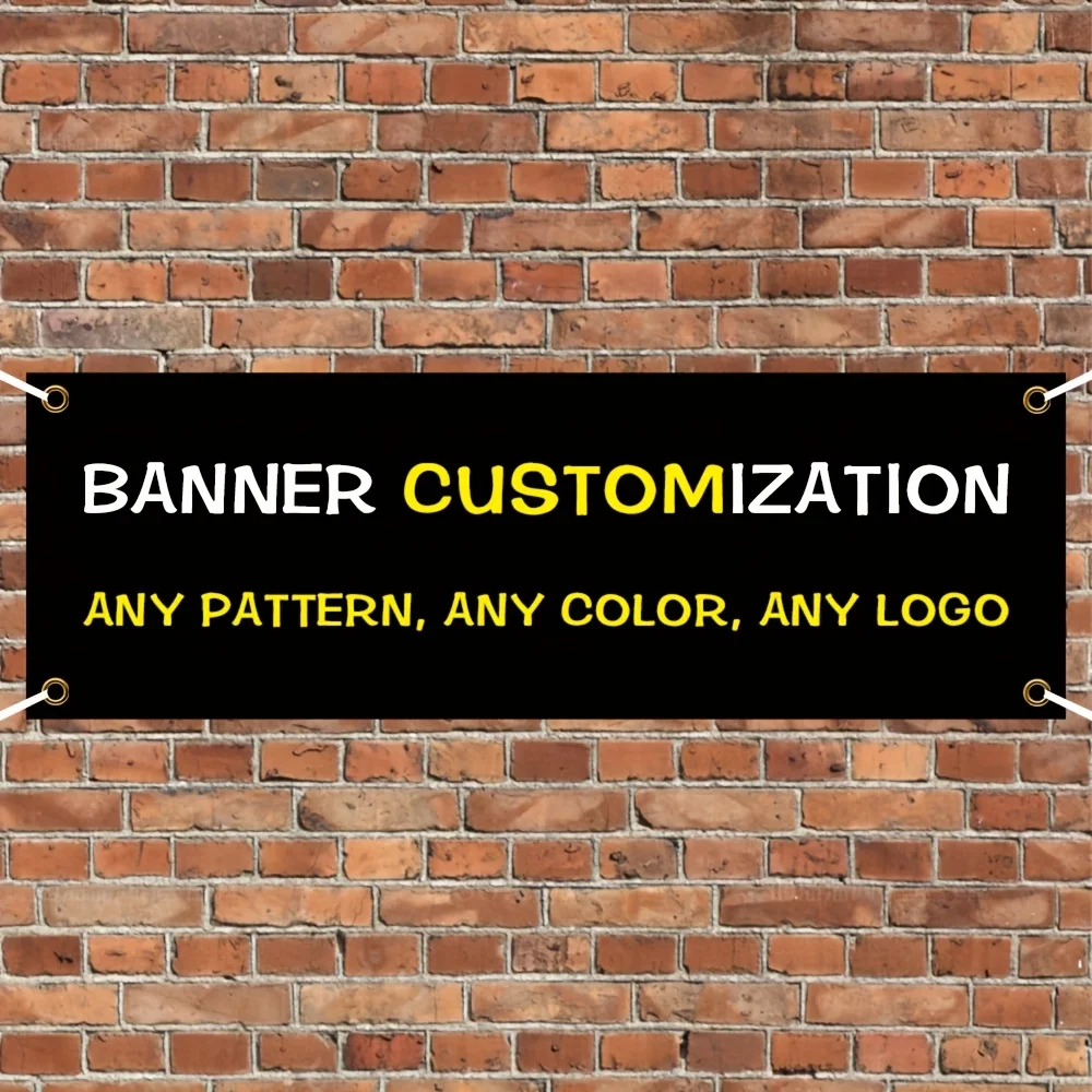 Custom 1pc 2D Flat Banner - 100x300cm/39*118inch Banner with 2/ 3/ 4/ 6/ 8 Grommets and Only Sewing Many Choice for Home Decor