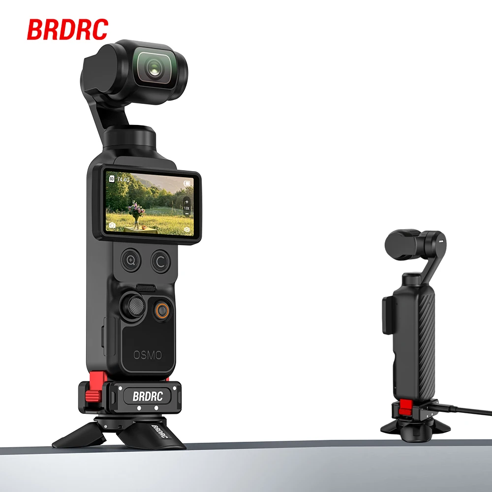 BRDRC Pocket 4 Mini Tripod Kit for DJI Pocket 4 4P Magnetic Metal Tripod Travel Vlog Video Recording Livestreaming Accessories