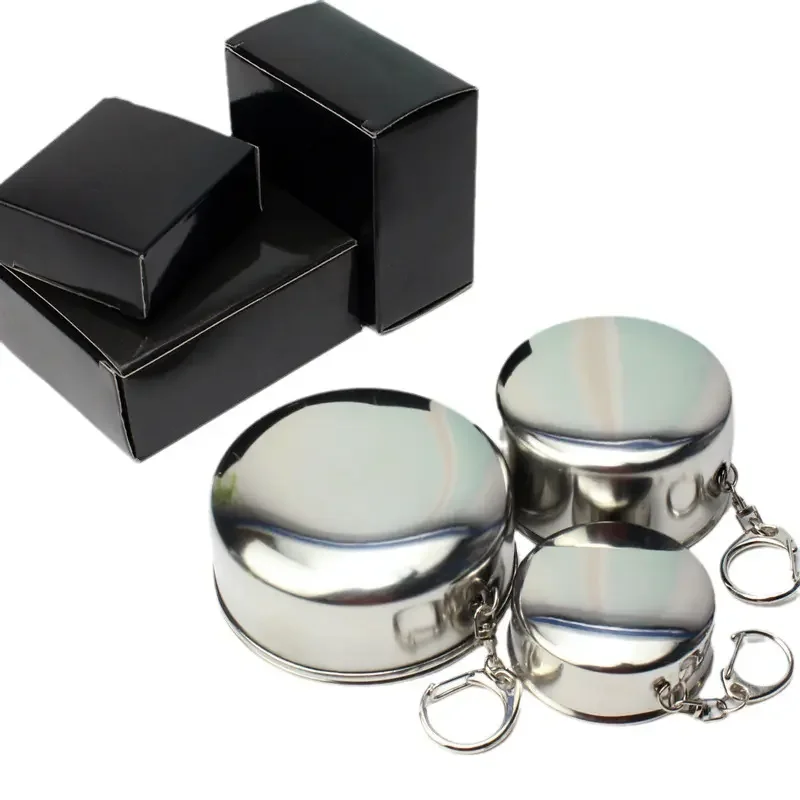Stainless Steel Folding Cup Portable Outdoor Travel Camping Telescopic Cup Ourdoor Foldable Drinkware 75ml/150ml/250ml Bar Tool