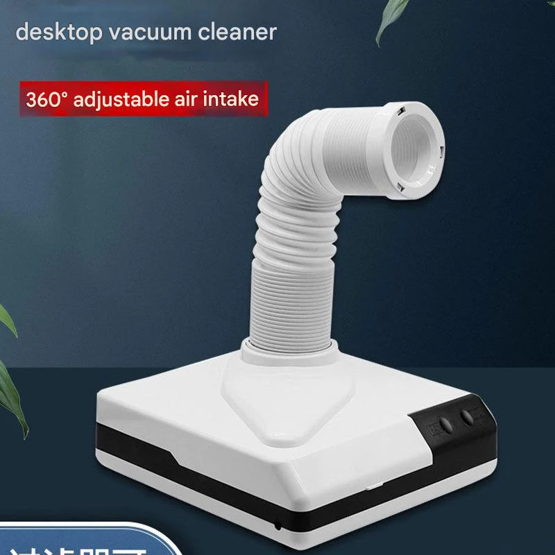 2025 Best Selling 60W Nail Dust Vacuum 360 Flexible Rotation Square Tray Catheter Efficient Suction for Home Salon