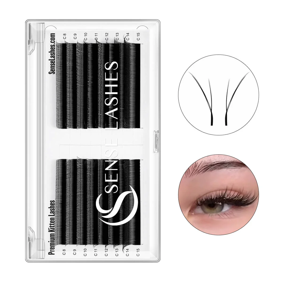 SENSE LASHES Fox YY Shape Eyelash 0.07mm J/B/C/D Curl YY Eyelash Cilia and Brazilian Volume Soft Faux Mink YY Lashes Y Cilios