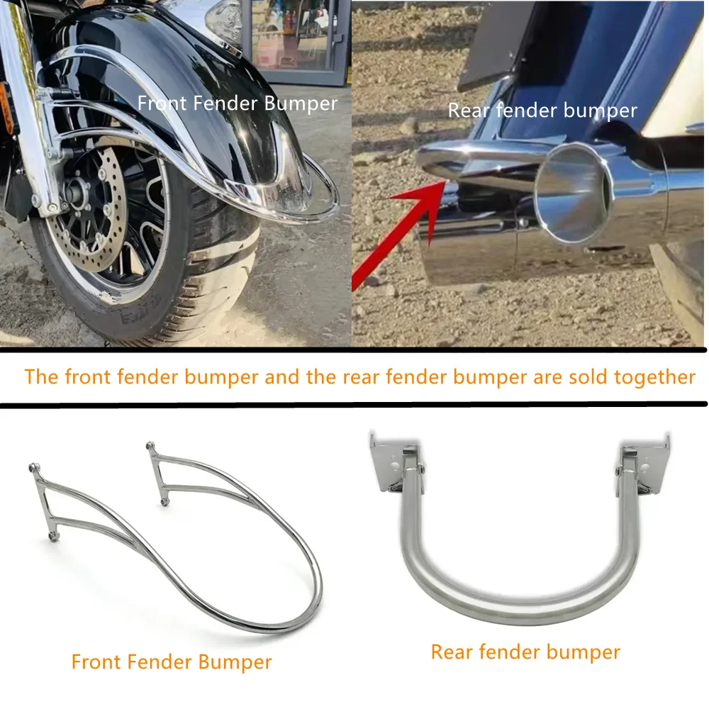 Motorcycle Front Fender Bumper & Rear Fender Bumper for Indian Chief Dark Horse Chieftain Roadmaster Vintage Springfield 14-24