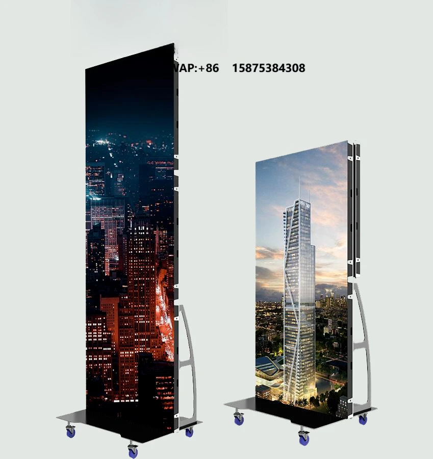 High Brightness Moveable Indoor P1.86 Digital Full Color LED Display Advertising Poster Screen 3-Year Warranty Sunlight Readable