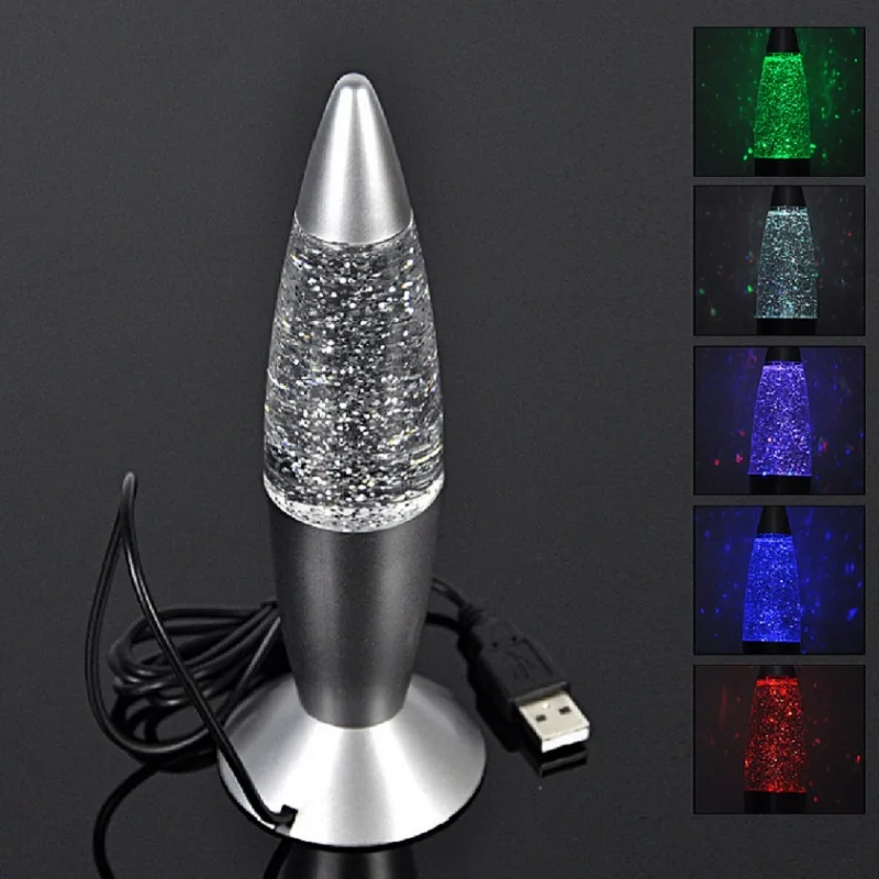 LED Rocket Lamp USB Color Changing Night Light RGB Mood Desk Lamp Decorative Table Light Switch 120cm Cable Bedroom Gaming Decor