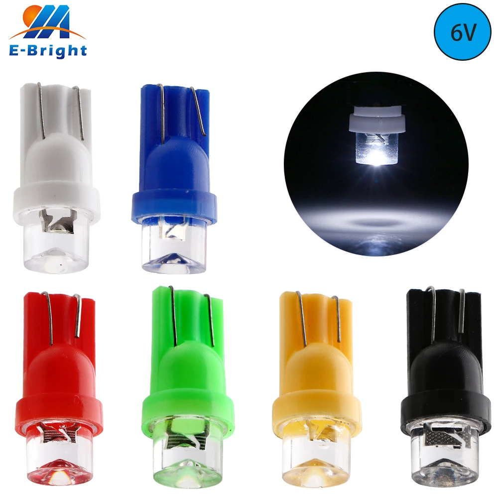 10pcs 6V 6.3V DC Light Bulb T10 W5W 168 194 2825 Led Bulbs for Pinbacll Machine Gaming Toy Car Lights 6 Volt Bayonet Led Bulb
