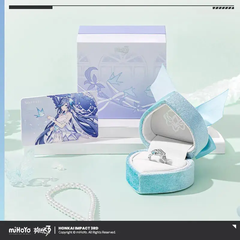 [Genuine] miHoYo Game Fuka Ring Honkai Impact 3rd Fuka Garden of the Bluebird‌ Oath Ring Engagement Ring Prop Cosplay Xmas Gifts