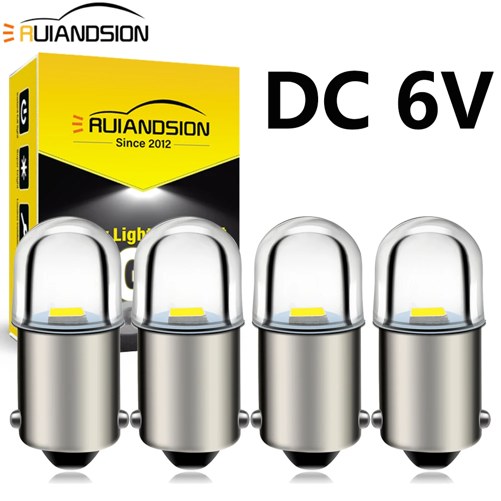 T11 BA9S T4W BAX9S H6W BAY9S H21W 2835 LED 6V DC Wedge Pinball Gaming Machine Clearance Side Car Light Bulb Warm White 4Pcs