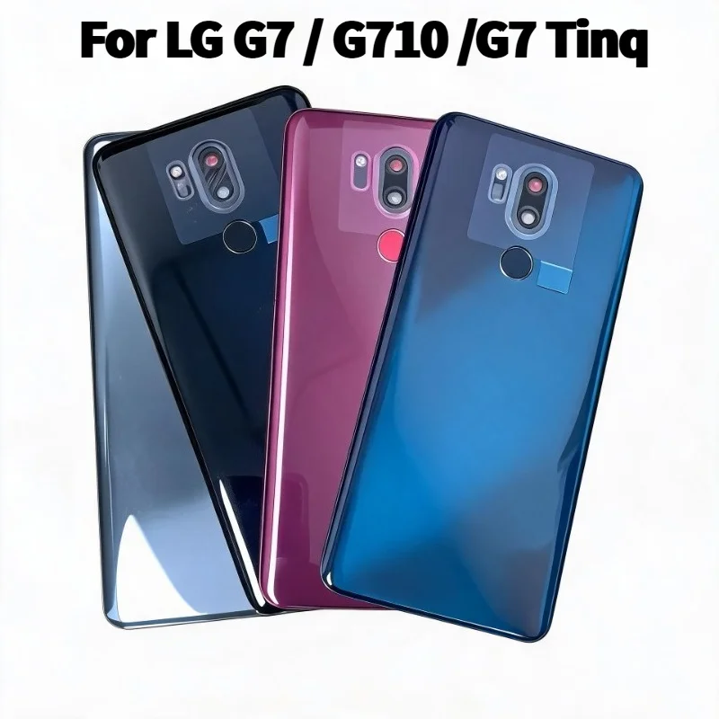 For LG G7 / G710 /G7 Tinq Glass Battery Cover Rear  Panel Housing Case Replace With Equipped fingerprint recognition and lens