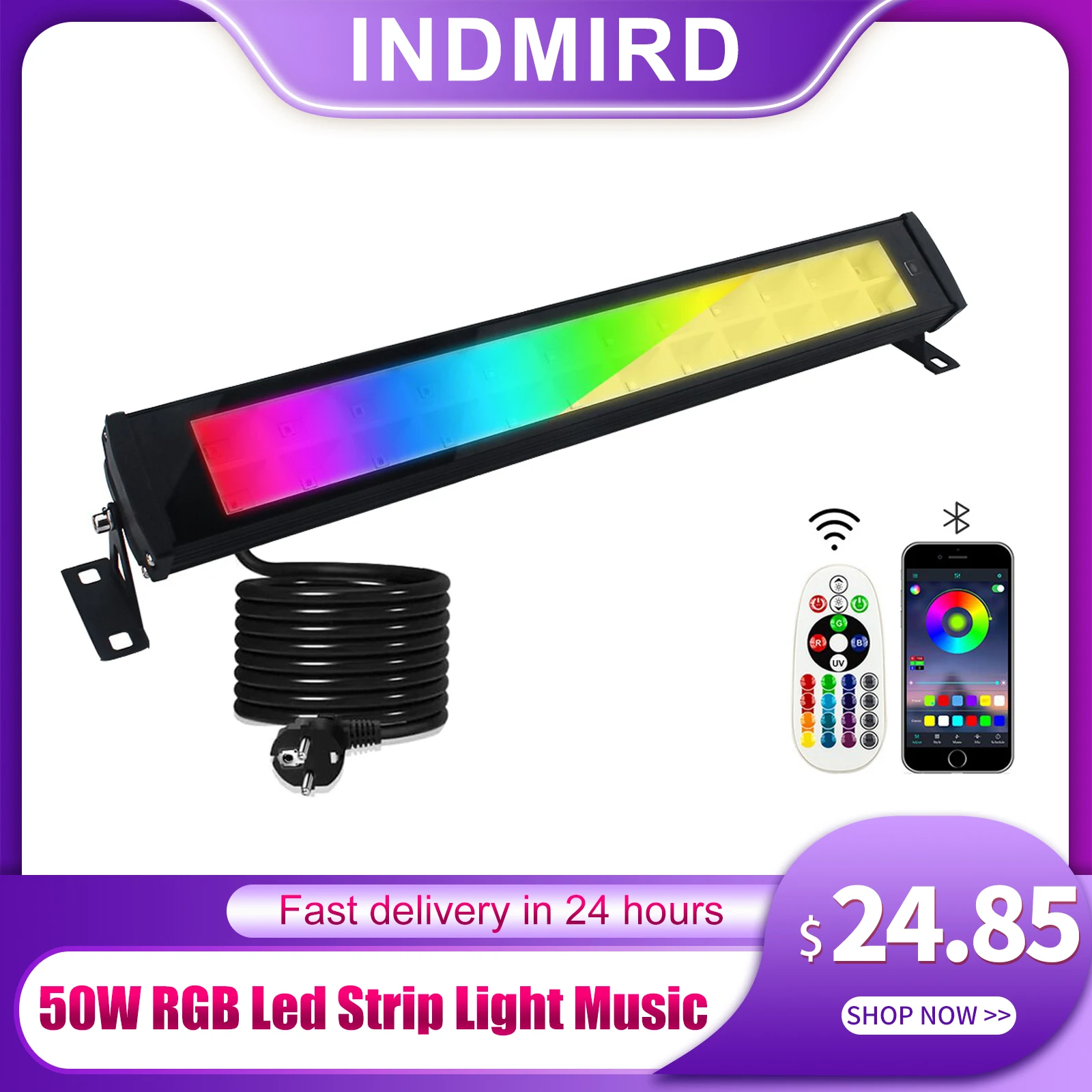 RGB LED Strip Light Music Sound Control Pickup Rhythm Ambient Lamp Atmosphere Night Lights For Bar Car Room TV Gaming Decoration