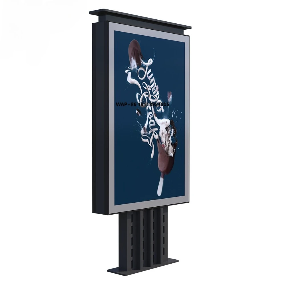 LED Scrolling Billboard Lightboxes Outdoor Advertising LED Backlit Street Furniture One Side Scrolling Light Box Moden Street