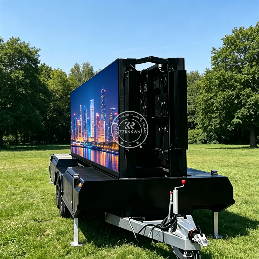 Mobile LED Screen Advertising Trailer Full Color Digital Billboard Trailer For Brand Awareness And Media Campaign Use