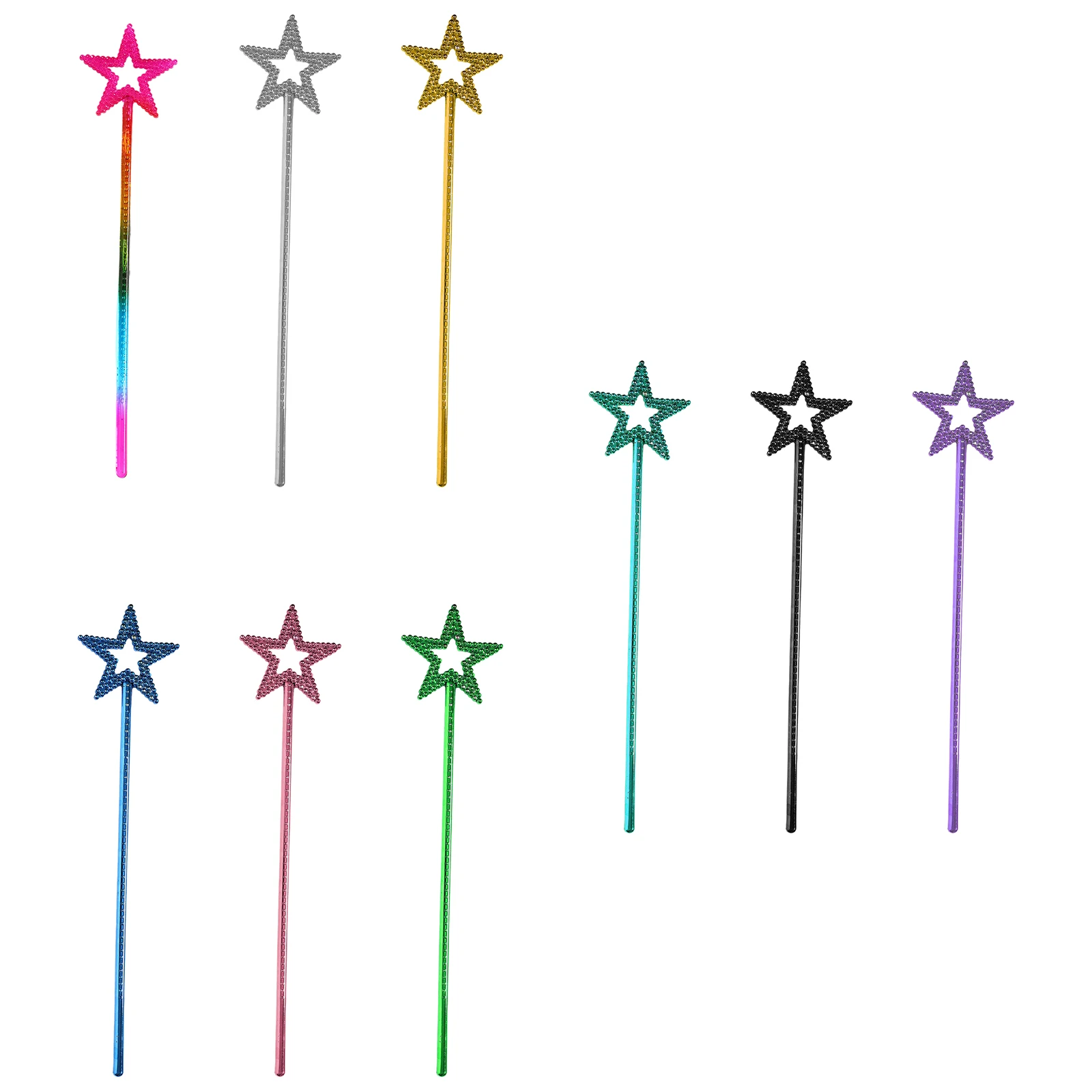 1Pc Fairy Wand Dreamlike Five Pointed Star Fairy Stick Plastic Princess Fairy Cane for Girls Angel Star Wand Halloween Roleplay