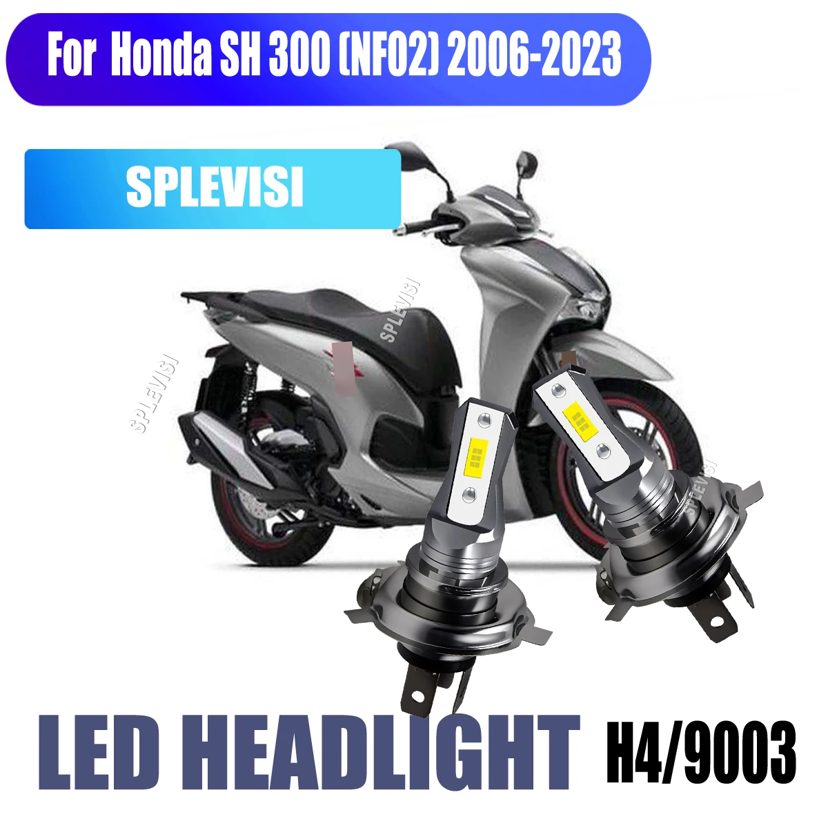 H4 9003 LED 45W White Headlight Bulbs - Vibration Proof Smooth Riding For Honda SH 300 (NF02) 2006 2007 2008 2009 2010-2023