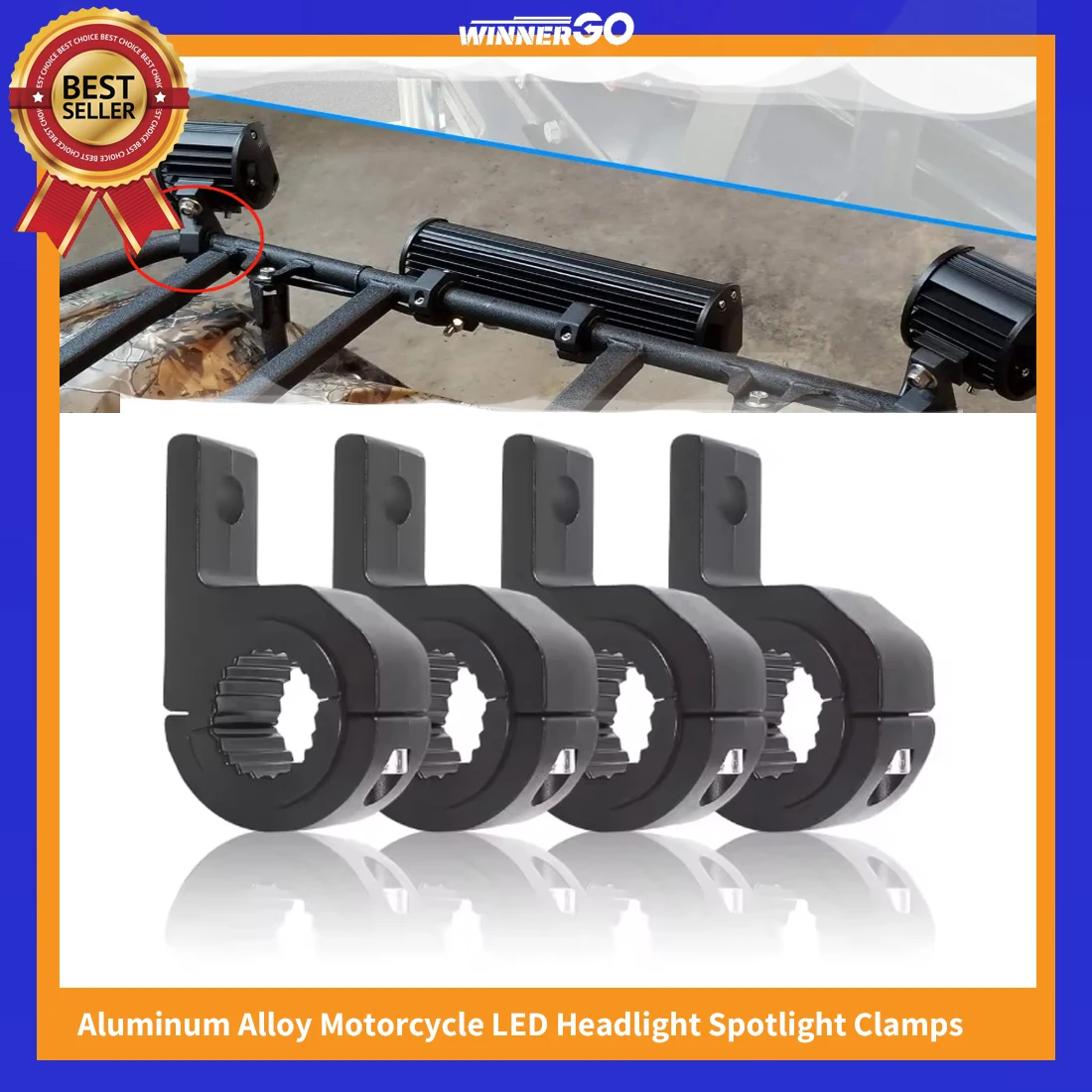 1/2/4pc Universal Car Motorcycle Headlight Clamps Brackets Tube Clamp Kit For Truck Auto ATV Motorcycle Led Work Bar Lamp Mount