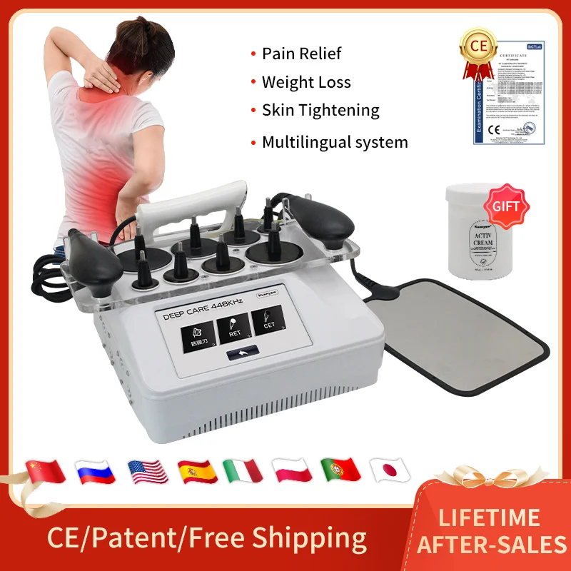 Profession INDIBA 448KHZ Body Care System 12CM Cet Ret Tecar Radio Frequency Accelerated Lymphatic Circulation Improves Firming