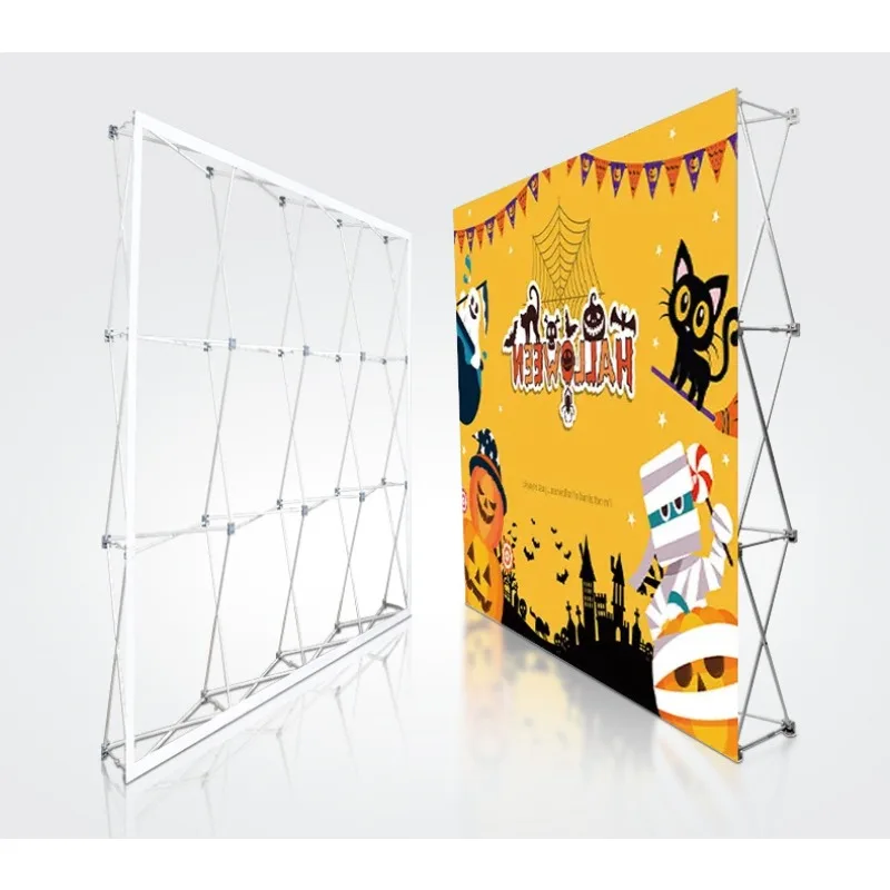 Aluminum alloy mesh display stand, fast screen show portable mobile wall out-of-home advertising exhibition display stand