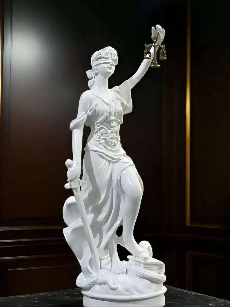 Pure White Lady Justice Statue Figurine Scale Of Justice Sculpture Office Decor Bookshelf Display Gift For Attorney Graduation