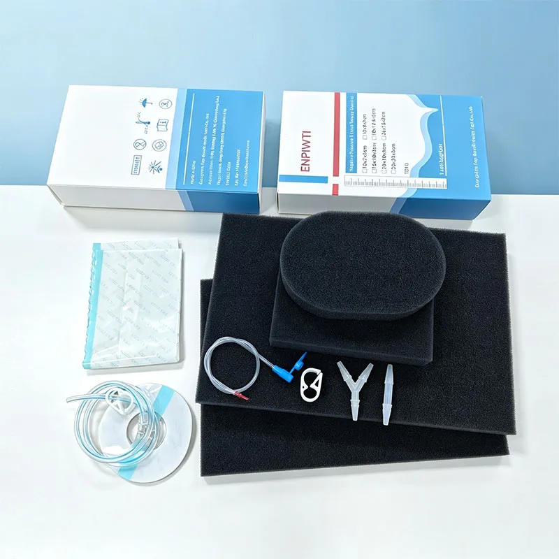 negative pressure wound therapy dressing kit including black sponge adhesive film tubing pad free shipment