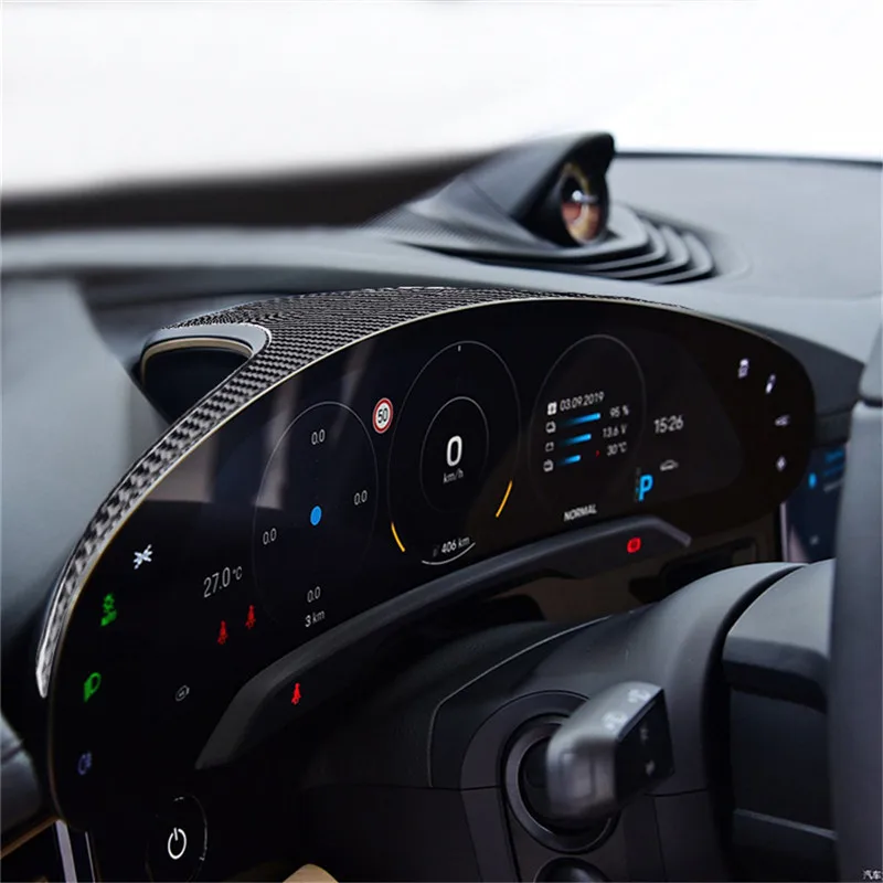 Black Car Interior Decoration Protection Carbon Fiber Sticker For Porsche Taycan 2019-2022 Auto Styling Accessories