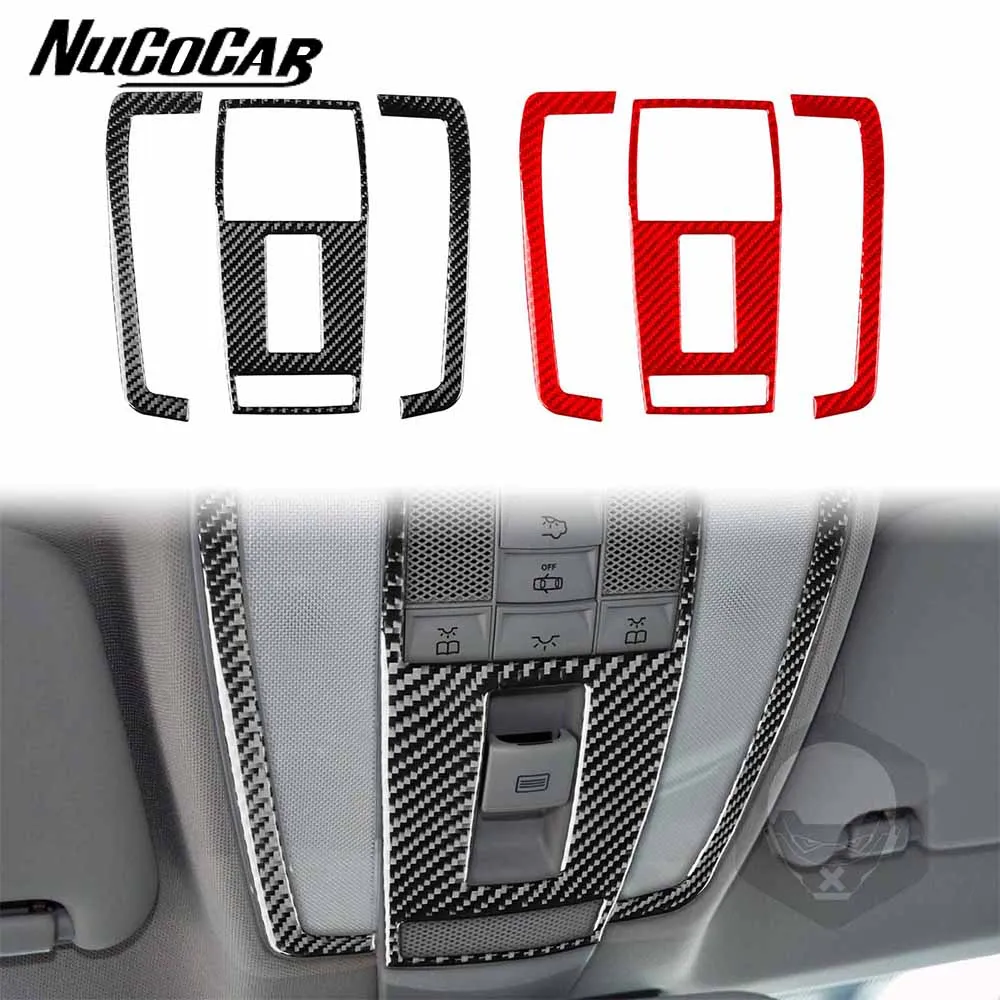 For Mercedes Benz C Class W204 2007-2013 Carbon Fiber Roof Reading Light Panel Cover Car Interior Accessories Decorative Sticker