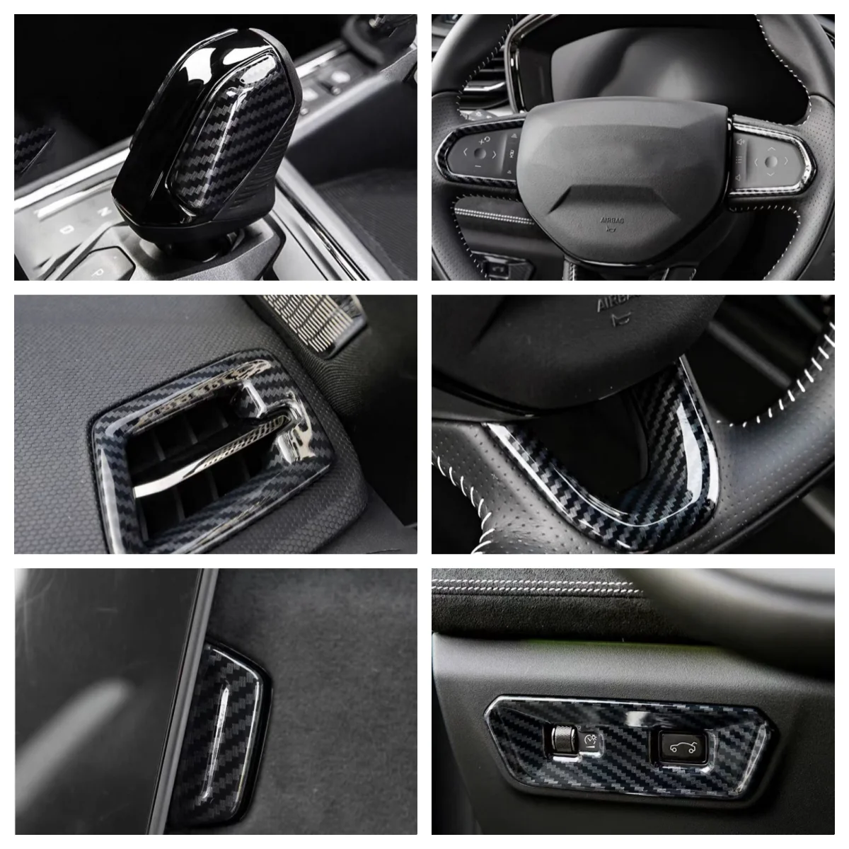 Fit for Geely LYNK&CO 01 2021-2024 Auto parts ABS steering wheel/shift head/small air outlet/left center control frame sticker