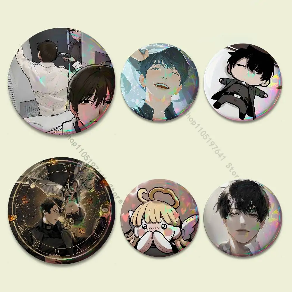 Kim Dokja ORV Laser reflective round badges pins bag clothing decorations collectibles gifts for friends