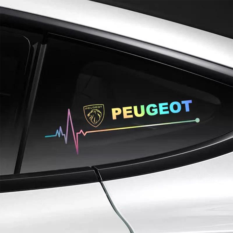 2 car stickers laser reflective decoration suitable for Peugeot 207 208 301 307 308 406 407 408 508 2008 3008 4008 5008 car deco
